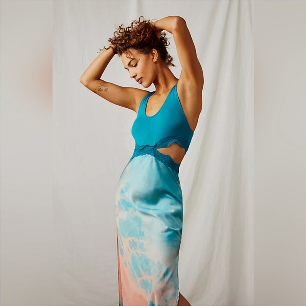 Intimately Free People Playing Favorites Maxi Slip Cut Out Maxi Dress Silky - Picture 2 of 11